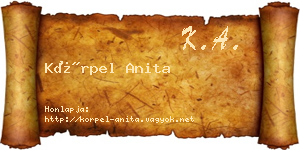 Körpel Anita névjegykártya